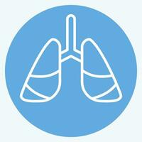 Icon Lung Cancer. related to World Cancer symbol. blue eyes style. simple design editable. simple illustration vector