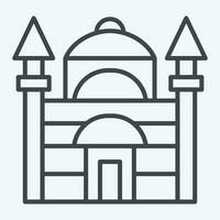 Icon Blue Mosque. related to Turkey symbol. line style. simple design editable. simple illustration vector