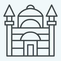 Icon Blue Mosque. related to Turkey symbol. line style. simple design editable. simple illustration vector