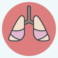 Icon Lung Cancer. related to World Cancer symbol. color mate style. simple design editable. simple illustration vector