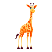 mignonne bébé girafe dessin animé génératif ai png