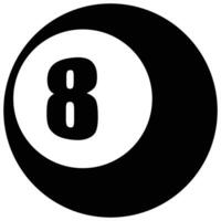 8 ball from pool balls, the ball eight, black eight ball, billiard, sign and tag and icon, eight ball illustration vector, suitable for posters and banners and social media and web design and prints vector