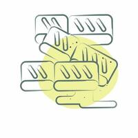 Icon Salmon. related to Sushi symbol. Color Spot Style. simple design editable. simple illustration vector