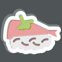 Sticker Iwashi. related to Sushi symbol. simple design editable. simple illustration vector