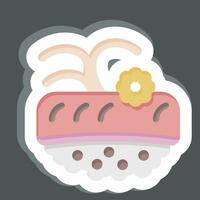 Sticker Ike. related to Sushi symbol. simple design editable. simple illustration vector