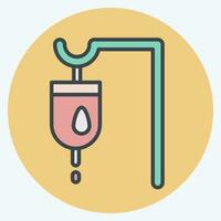 Icon Travenous Saline. related to World Cancer symbol. color mate style. simple design editable. simple illustration vector