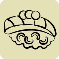 Icon Aji. related to Sushi symbol. hand drawn style. simple design editable. simple illustration vector