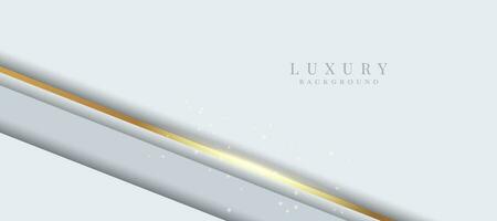 Elegant abstract background with shiny gold and silver lines. White luxury background vector