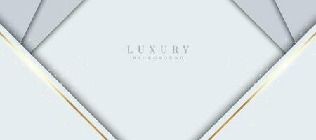 Elegant abstract background with shiny gold and silver lines. White luxury background vector