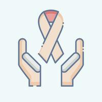 Icon Ribbon. related to World Cancer symbol. doodle style. simple design editable. simple illustration vector