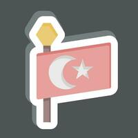 Sticker Turkey Flag. related to Turkey symbol. simple design editable. simple illustration vector
