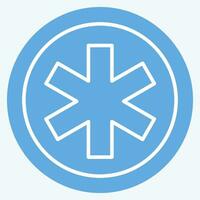 Icon Emergency. related to World Cancer symbol. blue eyes style. simple design editable. simple illustration vector
