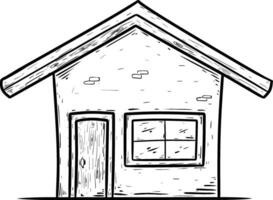 House children coloring page on white vector