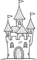 Funny fairy tale house children coloring page vector