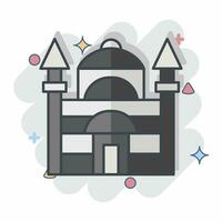 Icon Blue Mosque. related to Turkey symbol. comic style. simple design editable. simple illustration vector