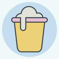 Icon Bucket. related to Cleaning symbol. color mate style. simple design editable. simple illustration vector