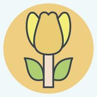 Icon Tulip. related to Turkey symbol. color mate style. simple design editable. simple illustration vector