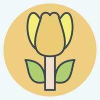 Icon Tulip. related to Turkey symbol. color mate style. simple design editable. simple illustration vector