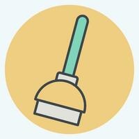 Icon Plunger. related to Cleaning symbol. color mate style. simple design editable. simple illustration vector