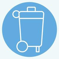 Icon Garbage Bin. related to Cleaning symbol. blue eyes style. simple design editable. simple illustration vector