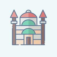 Icon Blue Mosque. related to Turkey symbol. doodle style. simple design editable. simple illustration vector