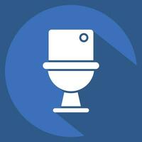 Icon Toilet. related to Cleaning symbol. long shadow style. simple design editable. simple illustration vector