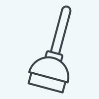 Icon Plunger. related to Cleaning symbol. line style. simple design editable. simple illustration vector