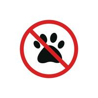 No animal icono firmar símbolo aislado en blanco antecedentes. No mascotas permitido icono vector
