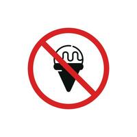 No ice cream allowed icon sign symbol isolated on white background vector