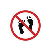 Do not step icon symbol isolated on white background. No foot step allowed icon symbol vector