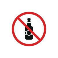 No alcohol icon sign symbol isolated on white background vector