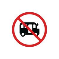 No bus icon sign symbol isolated on white background. No vehicles allowed icon vector