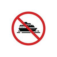 No ship icon sign symbol isolated on white background vector