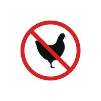 No chicken poultry icon sign symbol isolated on white background vector