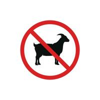 No goat allowed icon sign symbol isolated on white background vector