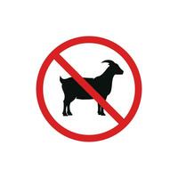 No goat allowed icon sign symbol isolated on white background vector