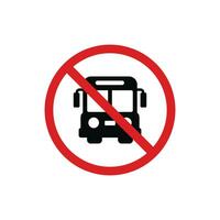 No bus icon sign symbol isolated on white background. No vehicles allowed icon vector