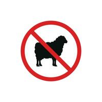 No sheep allowed icon sign symbol isolated on white background vector