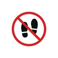 Do not step icon symbol isolated on white background. No foot step allowed icon symbol vector