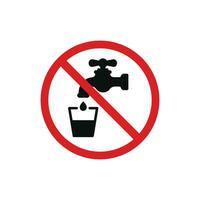 Do not drink water icon sign symbol isolated on white background vector