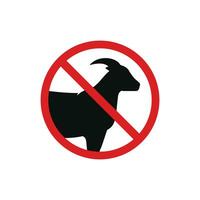 No goat allowed icon sign symbol isolated on white background vector