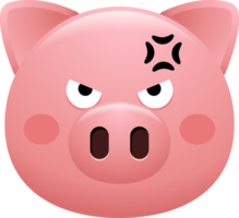 fofa porco face emoji adesivo png