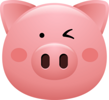 mignonne porc visage emoji autocollant png