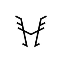 minimal letter M wings logo concept. line, modern, minimal and simple style. black and white. used for emblems, logos, icons, symbols, signs or prints vector