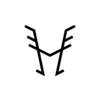 minimal letter M wings logo concept. line, modern, minimal and simple style. black and white. used for emblems, logos, icons, symbols, signs or prints vector