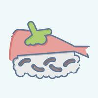 Icon Iwashi. related to Sushi symbol. doodle style. simple design editable. simple illustration vector