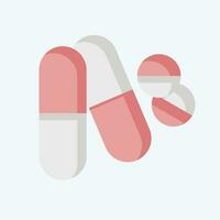 Icon Pills. related to World Cancer symbol. flat style. simple design editable. simple illustration vector