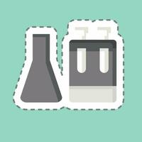 Sticker line cut Laboratory. related to World Cancer symbol. simple design editable. simple illustration vector
