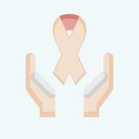 Icon Ribbon. related to World Cancer symbol. flat style. simple design editable. simple illustration vector