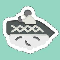 Sticker line cut Kohada. related to Sushi symbol. simple design editable. simple illustration vector